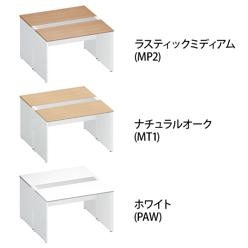 コクヨ ワークヴィスタ+ フリーアドレスデスク 基本テーブル 両面タイプ 配線カバー開閉式 幅1200×奥行1400×高さ720mm 脚ホワイト DWV-WD1214-SAW [2]