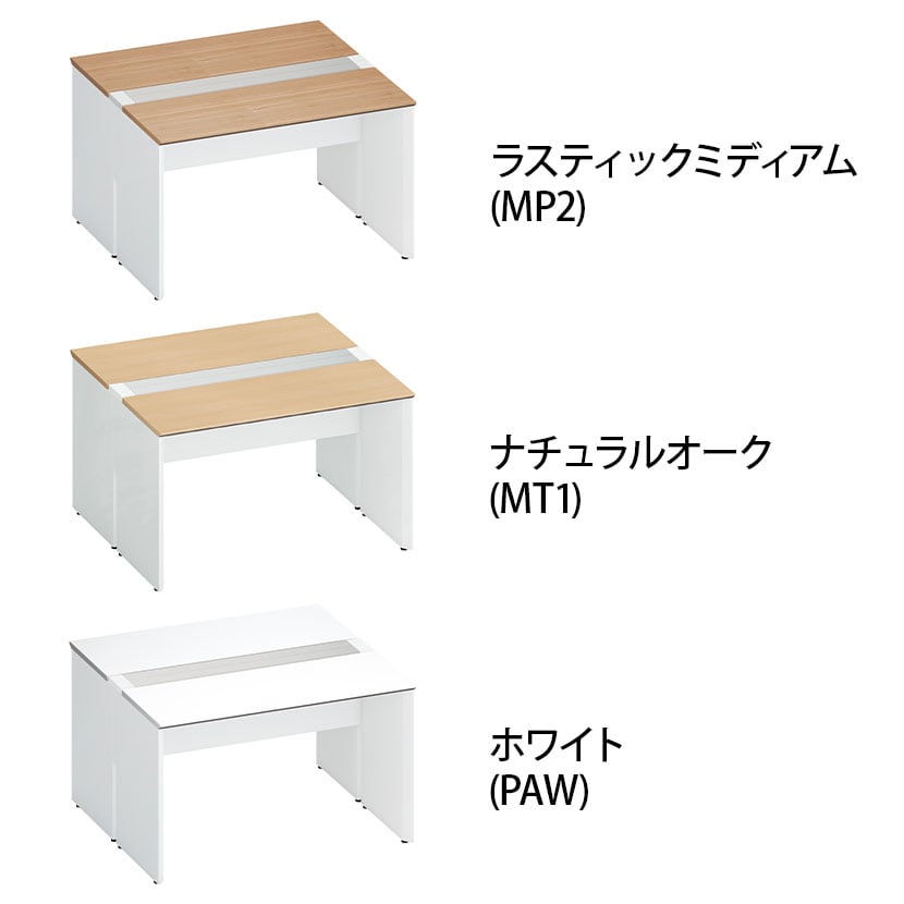 コクヨ ワークヴィスタ+ フリーアドレスデスク 基本テーブル 両面タイプ 配線カバー開閉式 幅1200×奥行1200×高さ720mm 脚ホワイト DWV-WD1212-SAW [2]