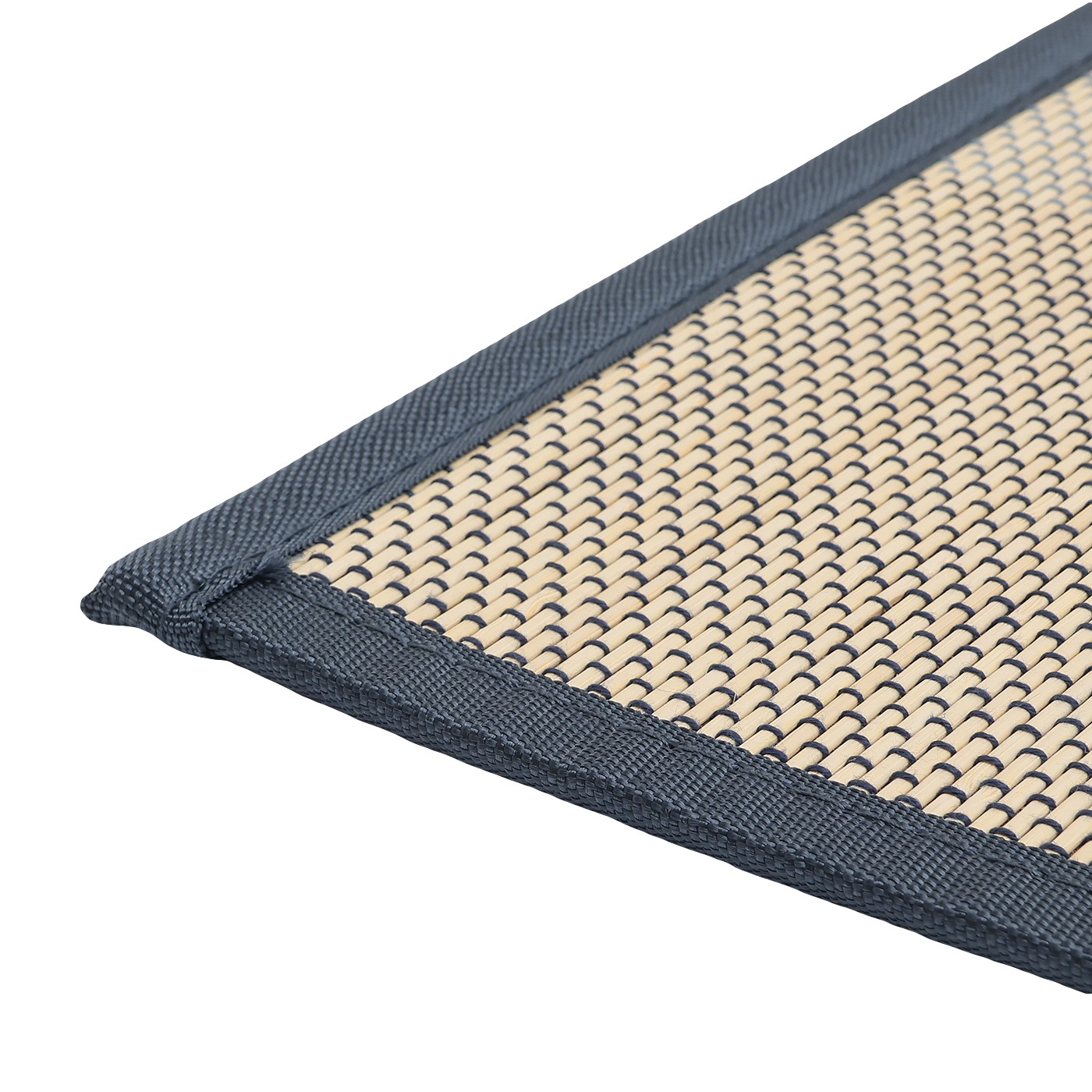 竹ラグ　チェック3　BL(180×180) [3]