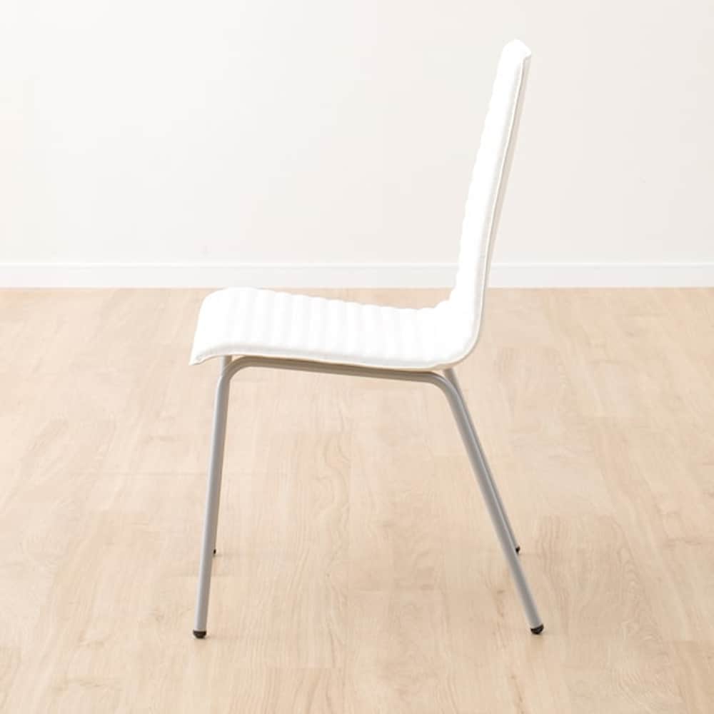 ダイニングチェア(クーボ3 PVC WH/SI)　<N> [3]