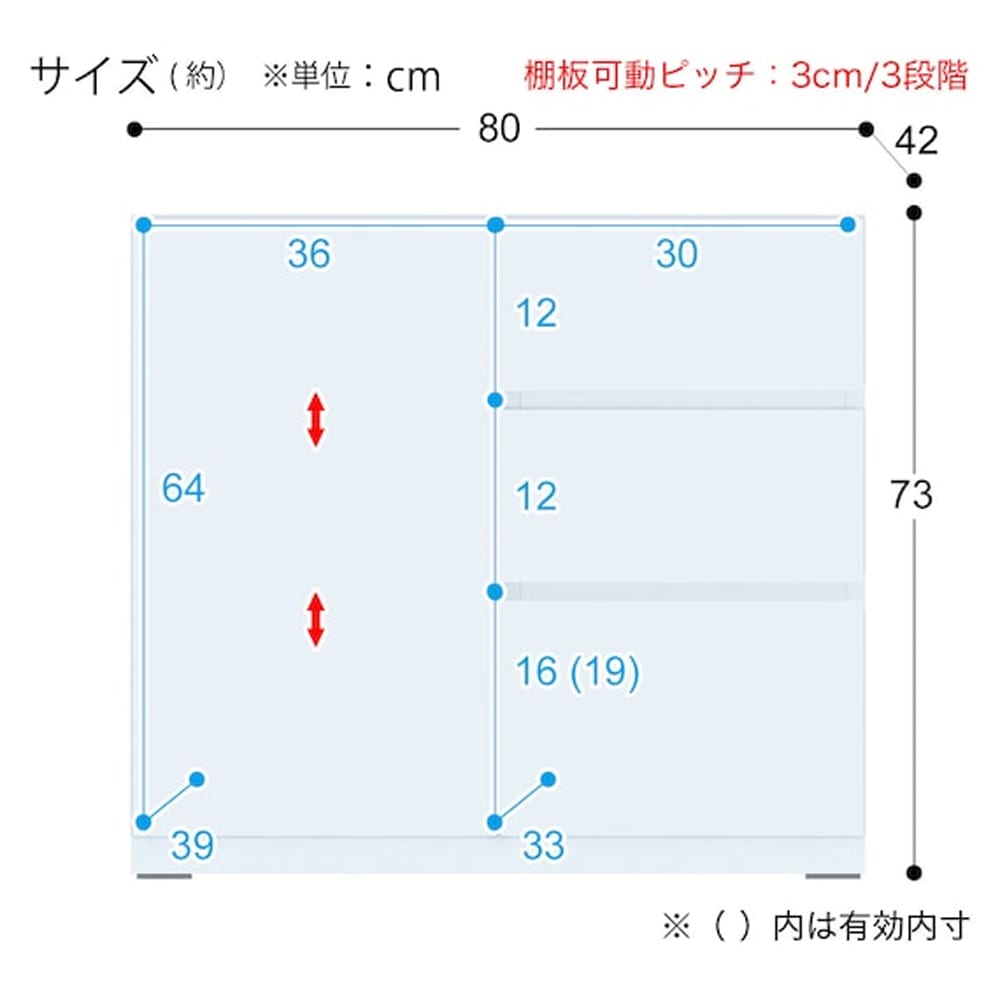 ポルテ　【幅180デスク】セット（180SB-T/40SB-O/80SB-D）　WH　ホワイト　<N> [3]