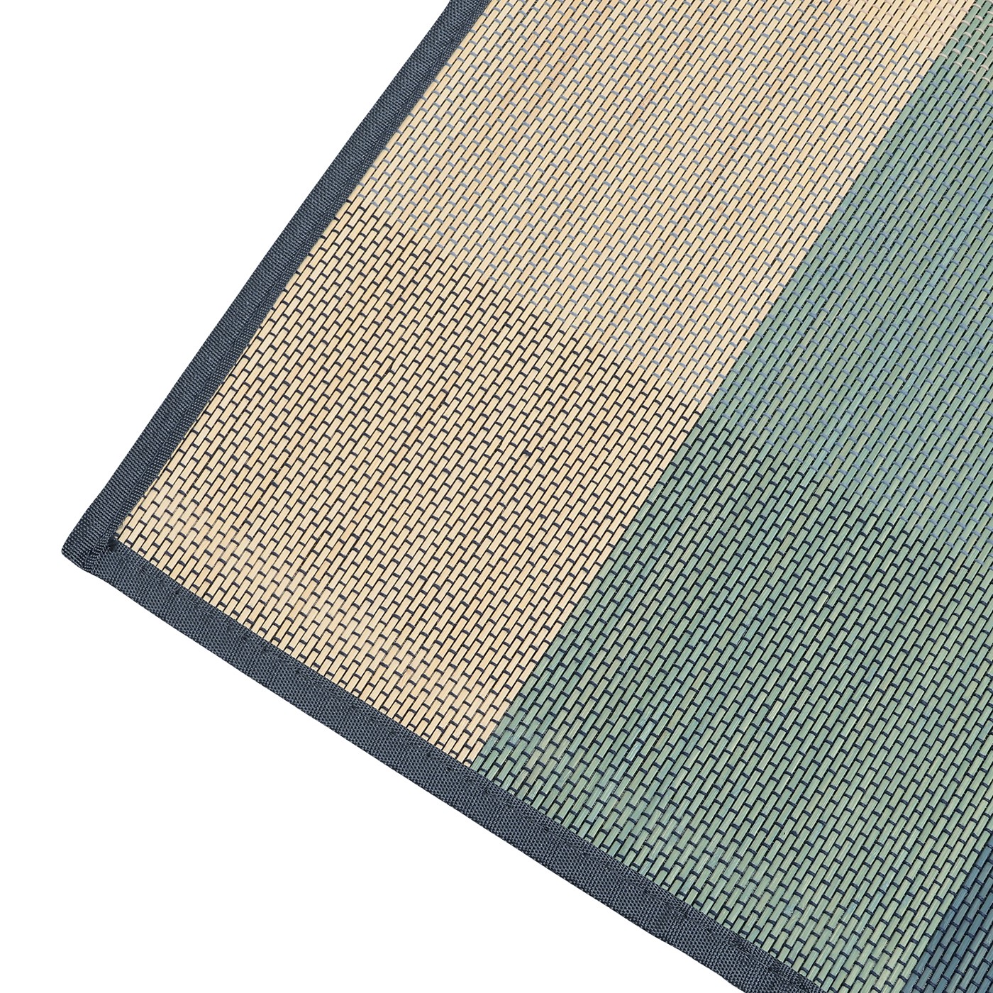 竹ラグ　チェック3　BL(180×180) [2]