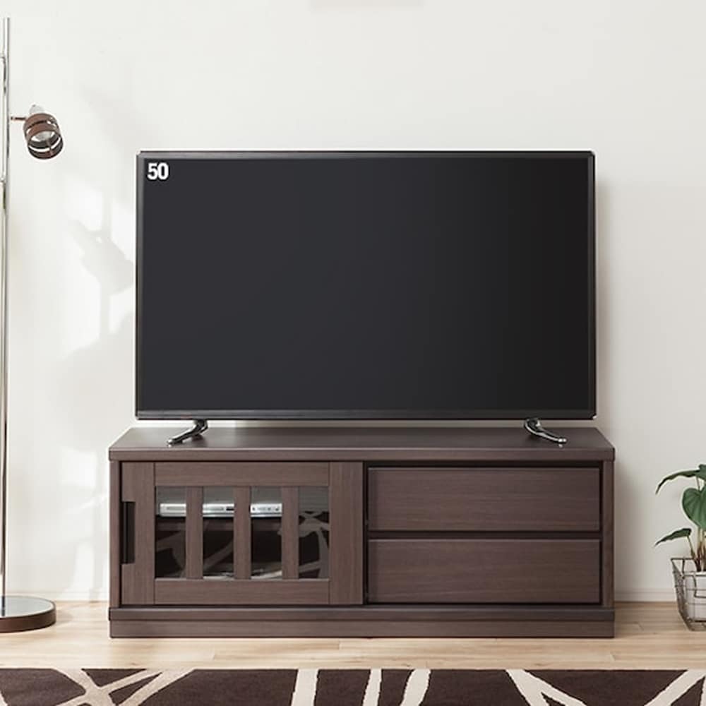 ローボード（テレビ台）　アカツキ　120　DBR　ダークブラウン　<N> [3]