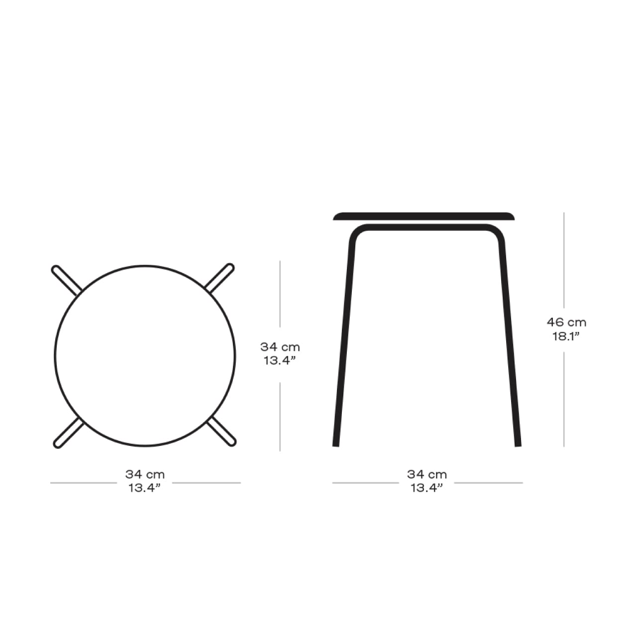 ドットスツール｜ナチュラルウッド（ウォルナット） / クローム脚 [2]