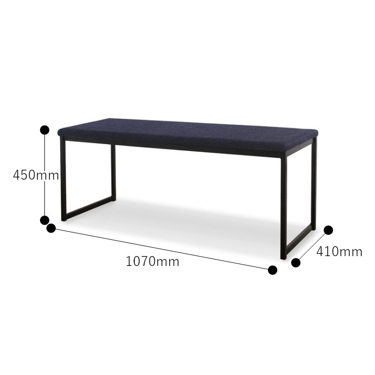 KARASU（カラス） ダイニングベンチ 110 DBL（ダークブルー） BK （ブラック） ニッポネア NiPPONAIRE [5]