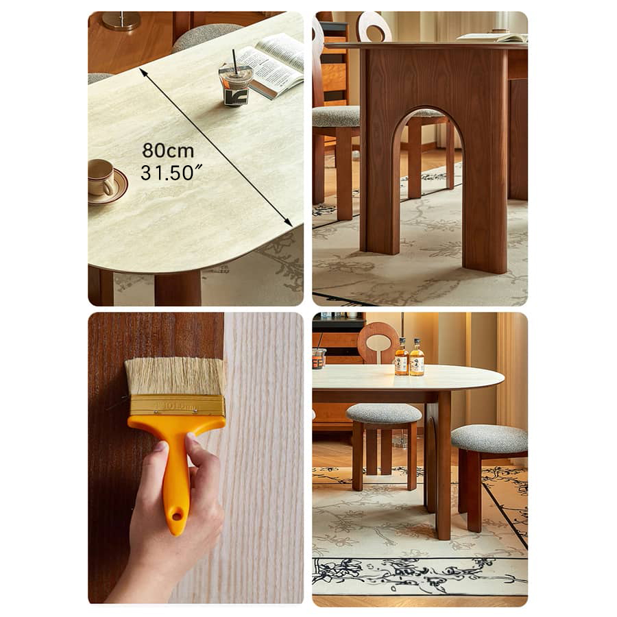 ダイニングテーブル セラミックテーブル 木製脚 大理石調 おしゃれ htb-1774 [4]