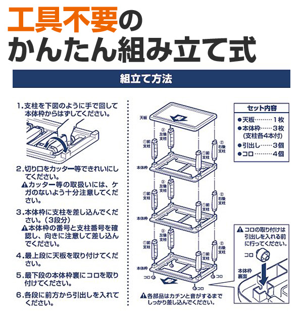 【10％オフクーポン対象】クローゼットチェスト(幅54cm) 3段 SI-W3 JEJアステージ [4]