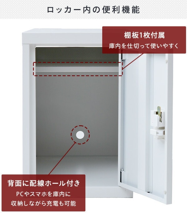 ユニット式ミニロッカー スリム スチールロッカー 鍵付き 幅30 奥行50 高さ45 RL-450H リヨーユウ [4]