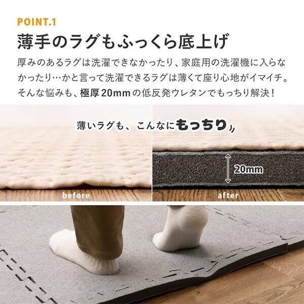 【10％オフクーポン対象】ジョイントアンダーラグ 厚み増し太郎 アツマシ 4枚セット 防音マット 20mm厚 萩原
										
											【会員登録でクーポンGET】 [4]