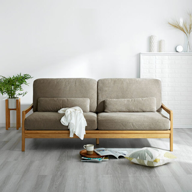天然木×ファブリックソファ 3人掛け 3P ソファ グラーツ [3]