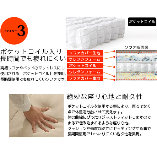 ハイバック リクライニングソファ フラット [3]