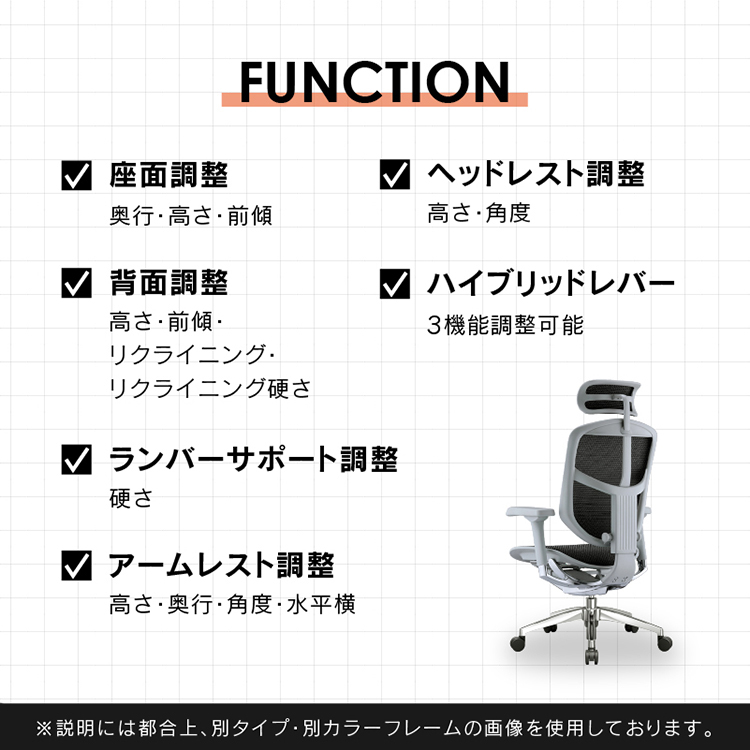 エルゴヒューマン エンジョイⅡ オフィスチェア 高機能チェア 4Dアームレスト ハイタイプ [4]