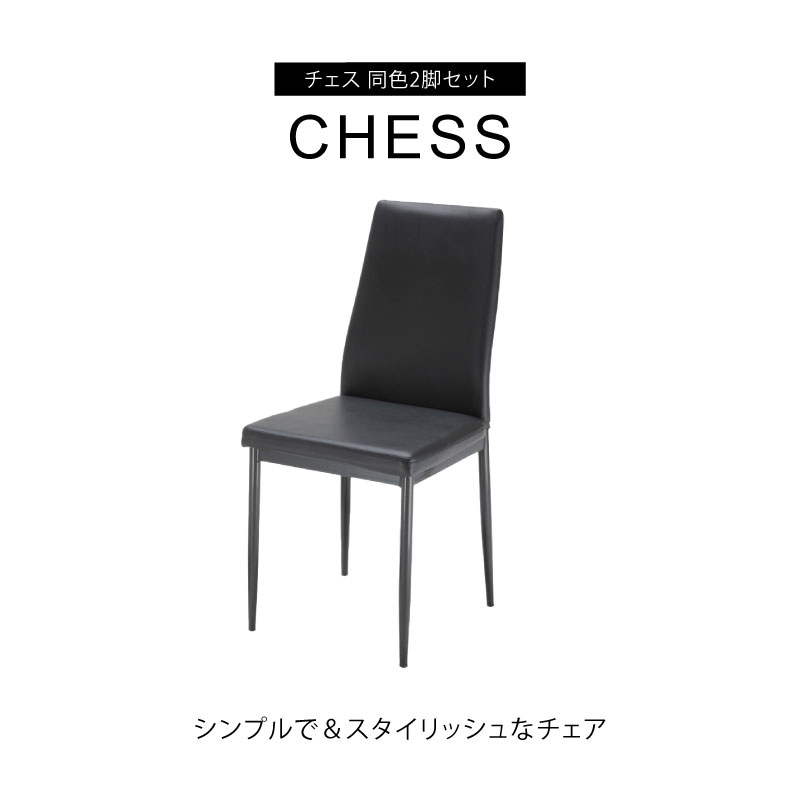 ▼ チェス チェア 同色 2脚入り ダイニング オフィス [3]