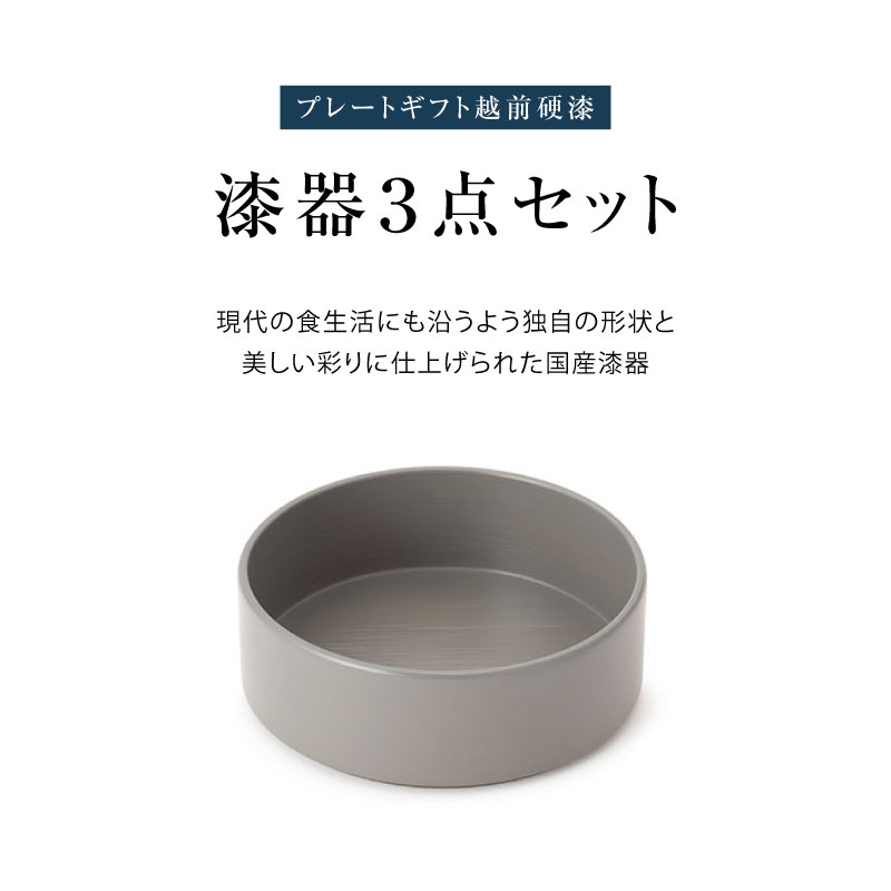 ◆ 漆器ギフト 3点セット 越前漆器 食洗器対応 ギフトブックス入 平皿 深皿 漆琳堂 [4]