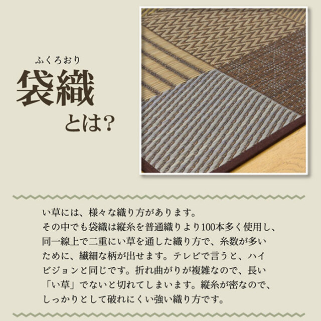 純国産 い草花ござ 裏貼りあり 江戸間4．5畳 261×261 [2]