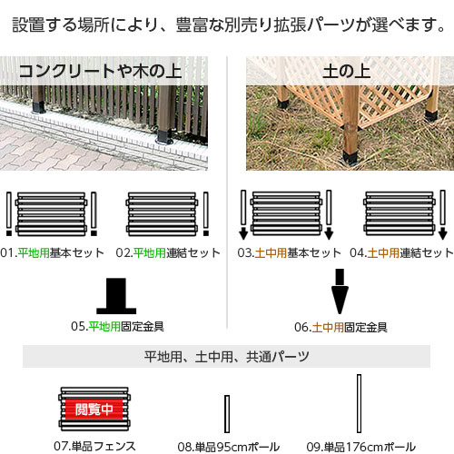 木製 ボーダーフェンス スプレッド フェンス 単品 [5]