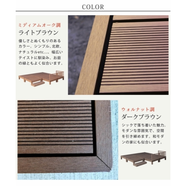 人工木ウッドデッキ 8台 ステップ・フェンスセット [4]