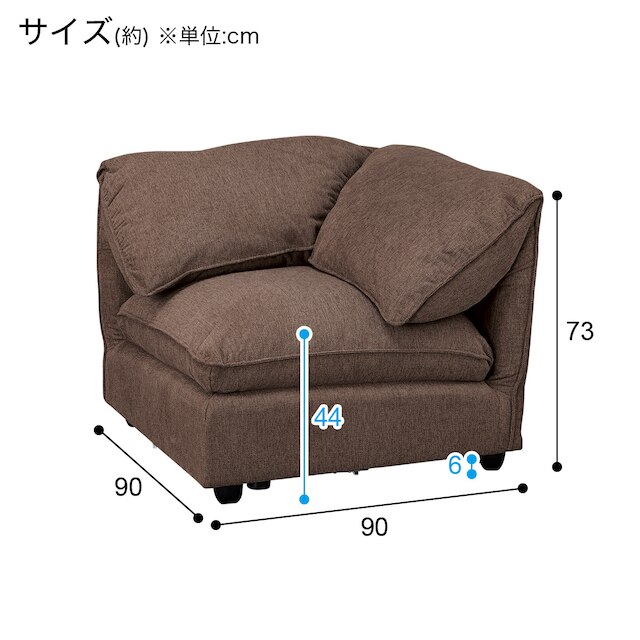 布張りコーナーソファ(MK04 DBR) [5]