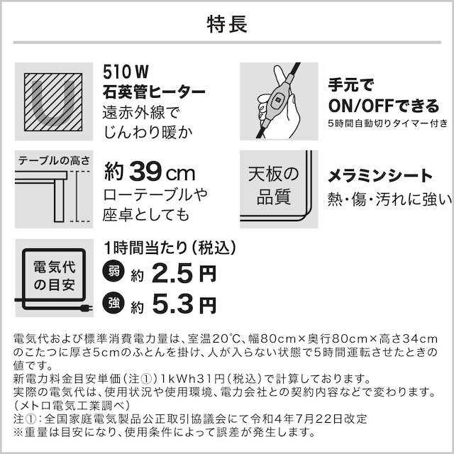 リビングこたつ(フロットR 120 GY) [4]