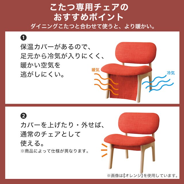 傷・汚れに強いファブリック 1人用こたつチェア(NSF23 WW/GY) [3]