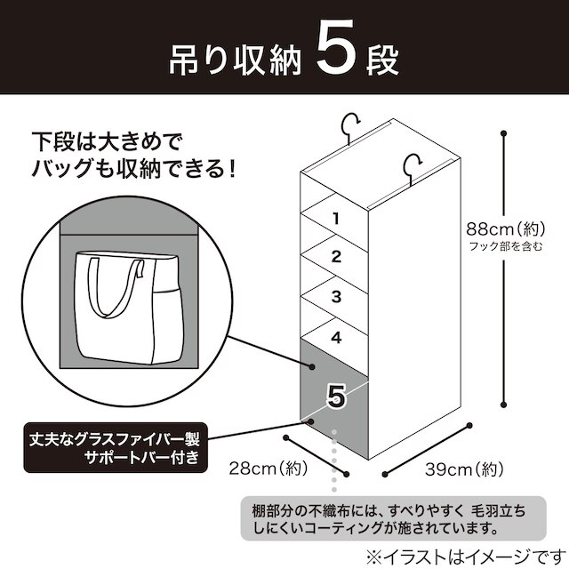 吊り収納 5段 (EB2c01) [2]