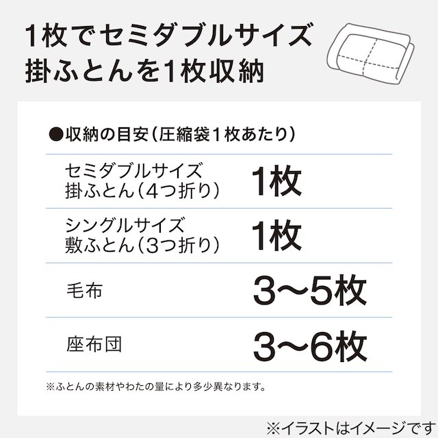 凹凸ノズル対応 布団圧縮袋 2枚入り(L DB001) [4]