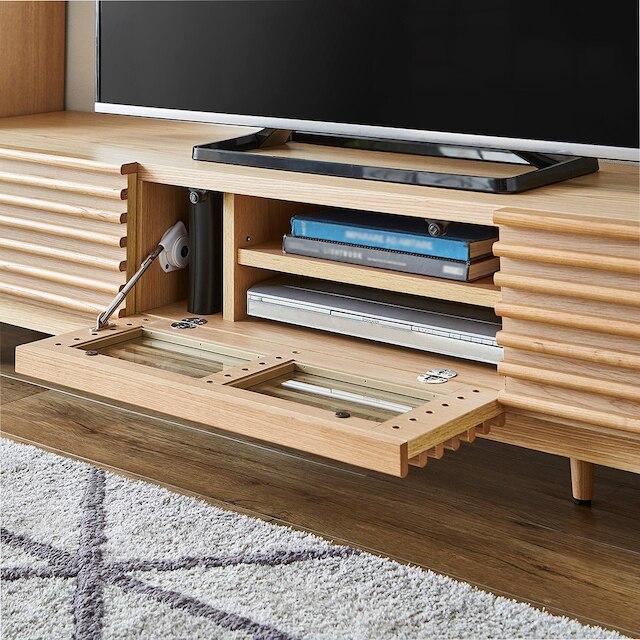 天然木の飾りが魅力のテレビボード150(NA) [4]