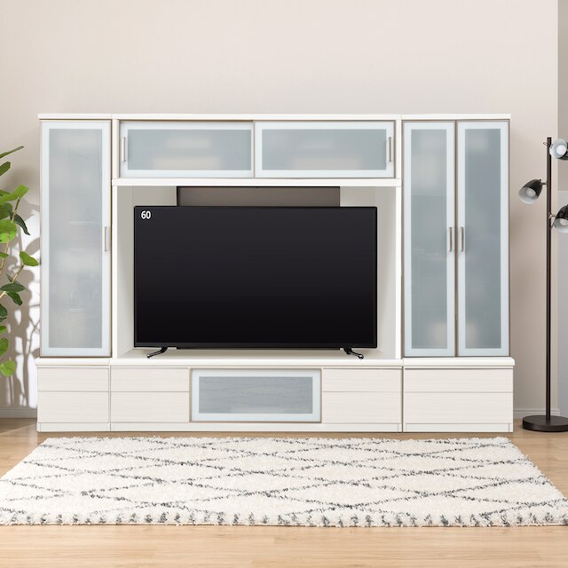 テレビボードセット(ポスティアN160WH/キャビネット60WH/キャビネット40WH) [2]