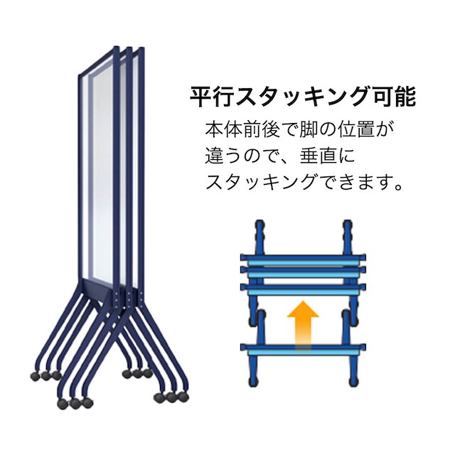 ホワイトボードパーティション(透明アクリルタイプ トレー付き ALKB-0912AAK NV) [4]