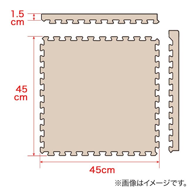 木目ジョイントマット 45×45cm 16枚入り ふち付き(WH 8P JM02) [2]