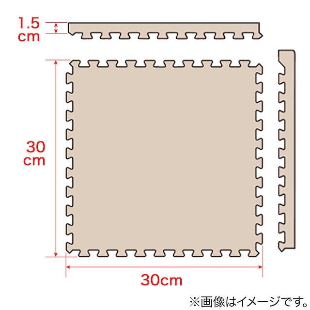 木目ジョイントマット  30×30cm 9枚入り ふち付き(LBR 9P JM02) [2]