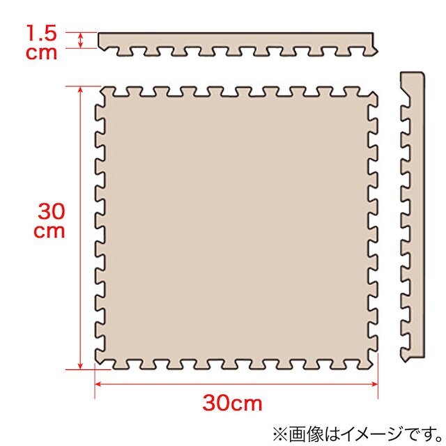 木目ジョイントマット 30×30cm 18枚入り ふち付き(WH 9P JM02) [2]