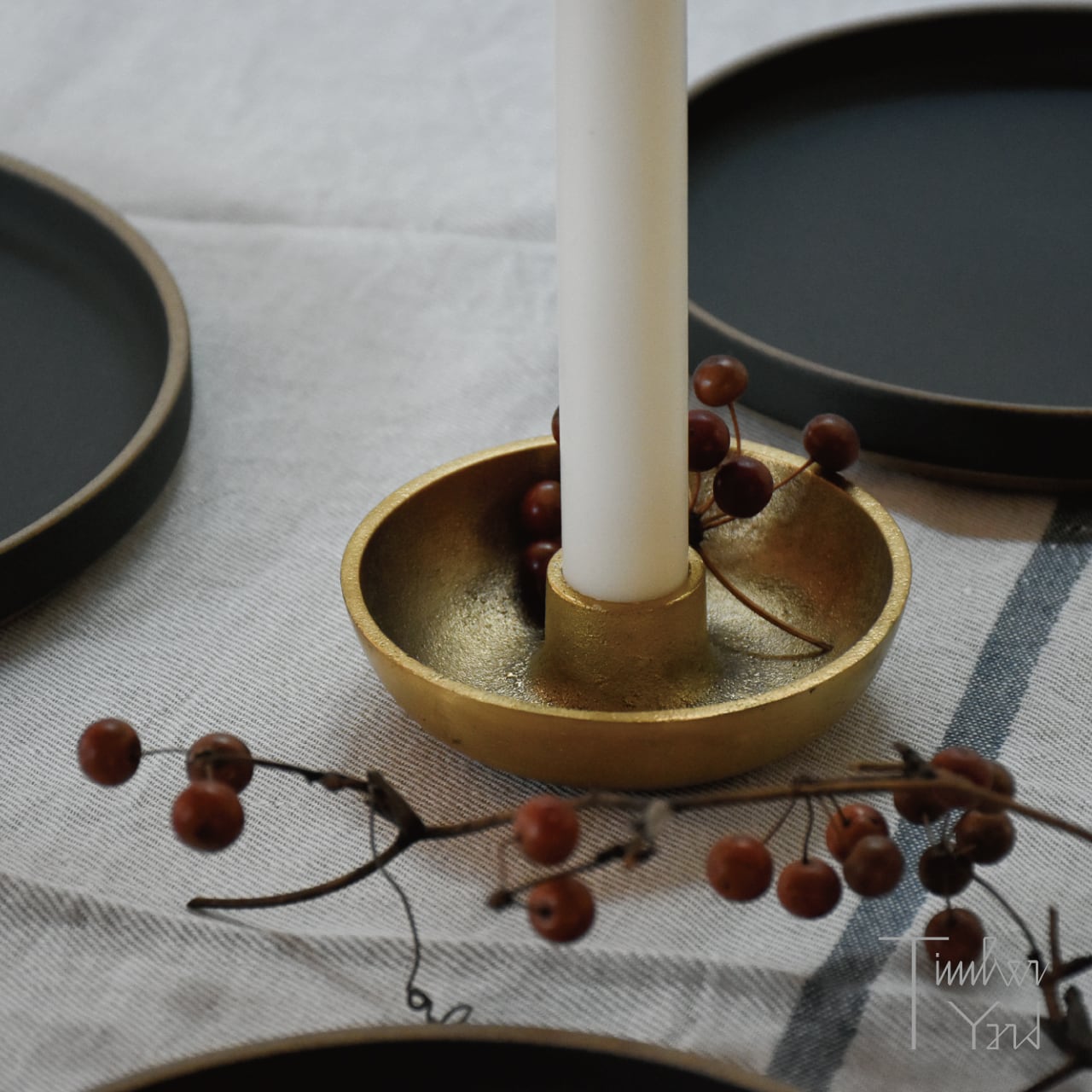 【ONLINE限定】Bowl Candle Holder - Single / Brass / Φ10×H2.7cm / ボウル キャンドルホルダー シングル / 真鍮 / ferm LIVING（ファームリビング）/ キャンドルホルダー / 正規販売店 [2]