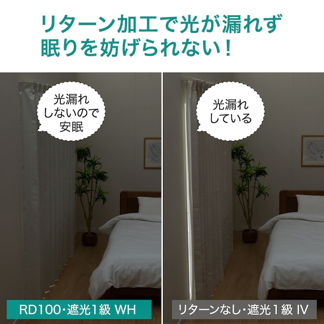 遮光1級･遮熱･遮音カーテン&遮熱･遮像･採光レースカーテン 4枚セット(RD100 WH 100X110cmセット) [4]