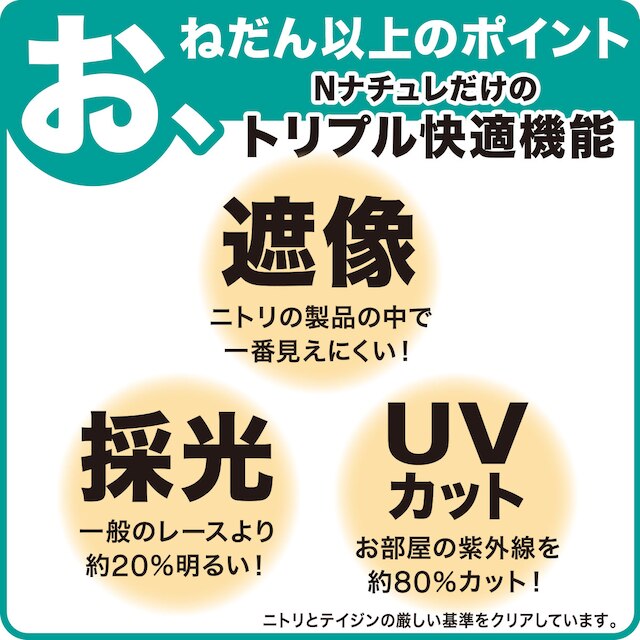 お好みサイズレースカーテン Nナチュレシャイン（幅101-200/丈90-170cm） [4]