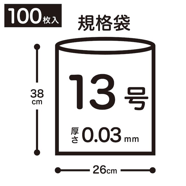 規格袋(透明 13号 100枚入 0.03mm LD13) [2]