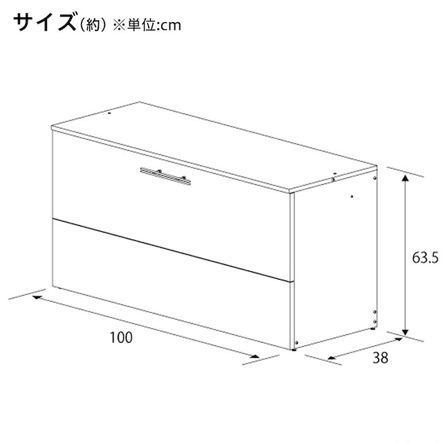 ガルバ使用ゴミ保管庫(幅100×奥行38cm アイボリー) [3]