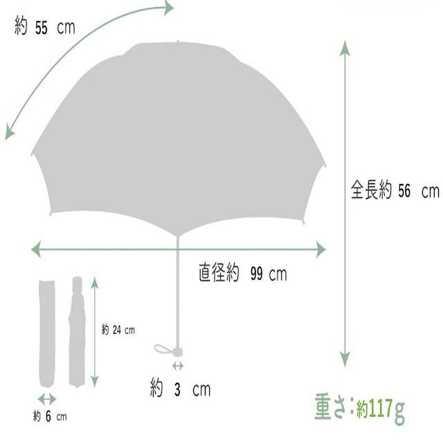 ハンギョドン 折りたたみ傘(55cm ブルー) [2]