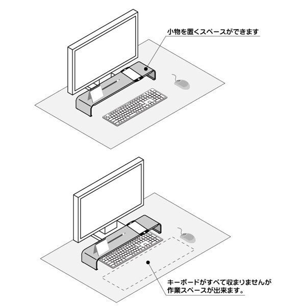 PC小物ラック 幅54cm(WH PCK-54WM) [5]