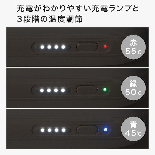 手のひらに収まる充電式カイロ(WK01 ホワイト) [5]