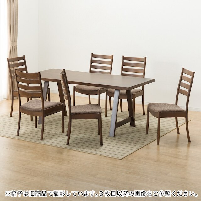 ダイニングテーブル7点セット(Nコレクション T-06A 180 MBR/C-07 MBR/AQ-BR) [2]