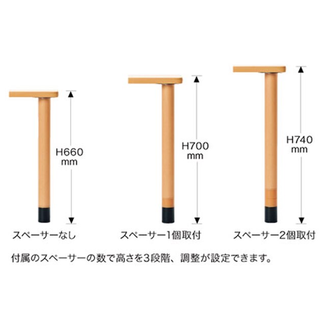 福祉テーブル(NT-FPA2C 1890K NA スペーサー調高脚/2個キャスター) [2]