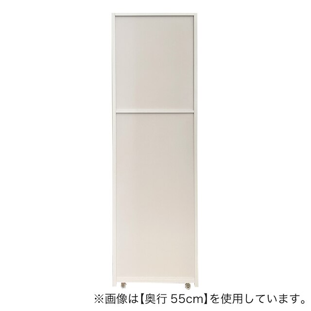 [棚9段] 頑丈すき間ワゴン (幅15×奥行55cm WH) [2]