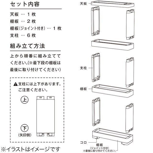 軽くて組立簡単 スリムラック 4段(均等分割) [4]