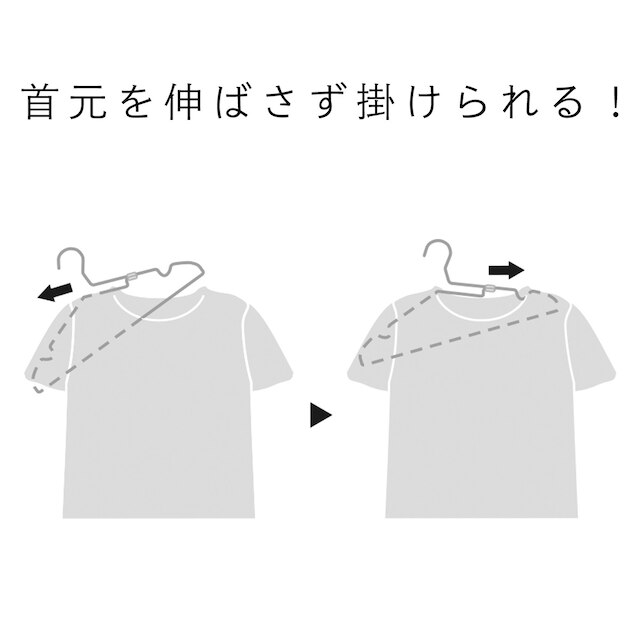 首元が伸びにくいメンズアルミハンガー ルイ(3本組) [2]