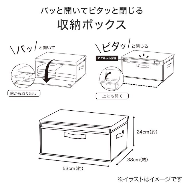 パッと開いてピタッと閉じる収納ボックス (パピタ EB2c01) [2]