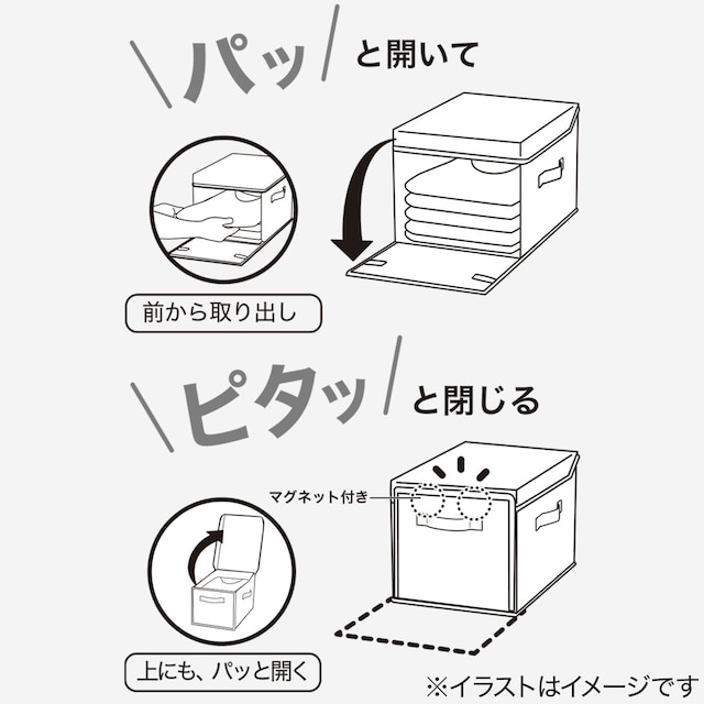 パッと開いてピタッと閉じる収納ボックス(パピタ RT01 ハーフ) [4]