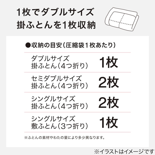 凹凸ノズル対応 布団圧縮袋 2枚入り(LL DB001) [4]