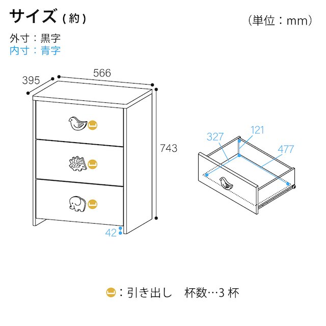 動物のモチーフがかわいいキッズ用チェスト [5]