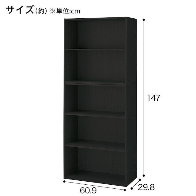 【ネット限定色】連結できるNカラボ ワイド 5段(ブラック) [2]